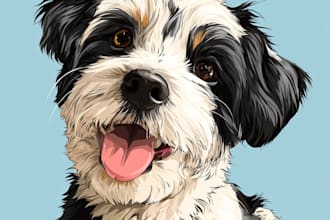 draw pet portrait into cartoon disney