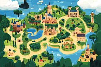 draw vector map in illustrator