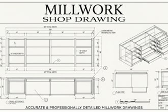 create millworks, kitchen cabinets, wardrobe, pantry and shop drawings