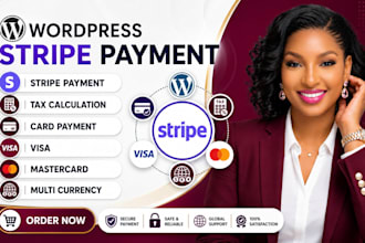 fix wordpress stripe payment, tax calculation, card payment, visa, mastercard