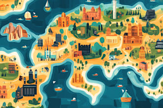 do flat business vector maps of any location
