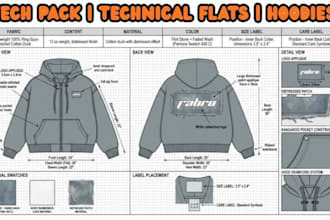 design fashion tech pack clothing tech pack streetwear activewear tech pack