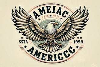 design a unique american eagle vintage logo for your brand