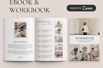 design therapy workbook mental health journal canva mindfulness ebook layout