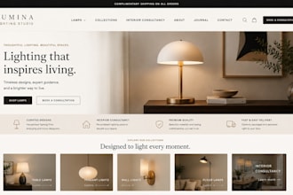 design squarespace lighting studio website lamps site interior consultancy site