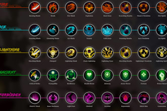 draw 2d game art, rpg fantasy icons, props, UI and  game assets for indie games