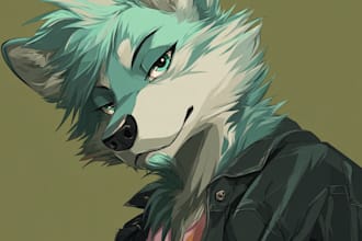 create furry vtuber character, fursona design