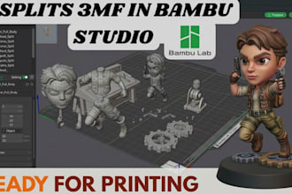 color 3d model stl to 3mf split slice in bambu studio and multicolor 3d printing