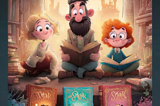 stunning cartoon book cover art for kids