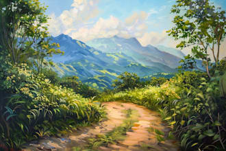 paint digital oil painting of any landscape
