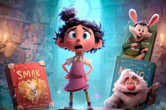 design cartoon book covers and character artwork
