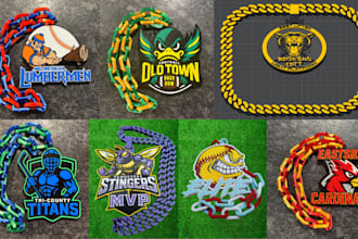 design custom 3d hype chain sports turnover chain pendant jewelry from your logo