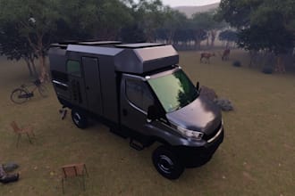 design 3d motorhome rv camper van interior and luxury mobile home visualization