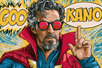 do a professional illustration, splash art, comic cover,