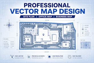 design professional vector maps , site plans, and business location maps