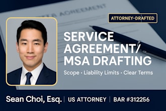 draft a legally binding service agreement as your US attorney legal  agreement