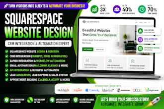 setup squarespace CRM integration with hubspot, zapier automation and workflows