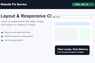 fix a small HTML CSS or website issue quickly