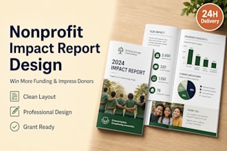 design nonprofit impact report and grant application brochure