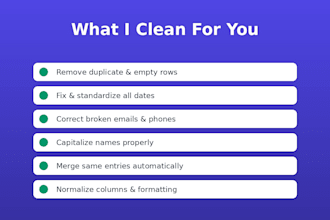 clean and format your messy CSV or excel data with ai