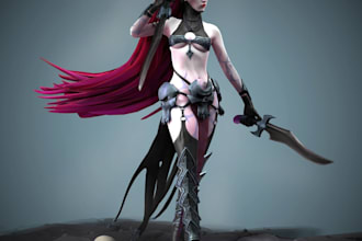 turn 2d sketch to 3d stylized character,ue5,creature model, nsfw art,game avatar