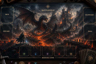 design custom playmat with zones for mtg yugioh board game