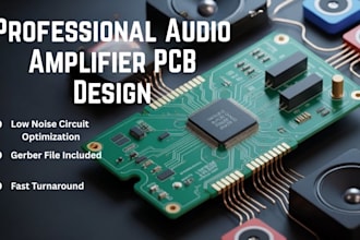 design audio amplifier pcb for speakers, pa systems, radios and sound devices