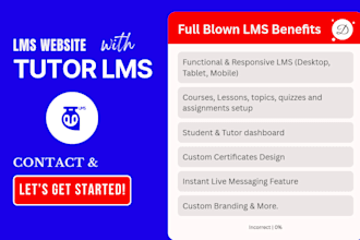 develop tutor lms website on wordpress