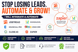 automate jobtread, housecall pro, ghl, zoho CRM with zapier