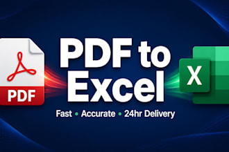 convert PDF to excel sheet accurately in 24 hours