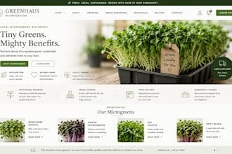 design squarespace microgreen farm website urban garden site local delivery site