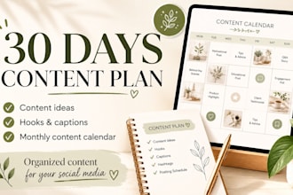 organize 30 days of social media content for you