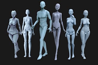 sculpt 3d bjd 3d articulated model 3d doll toy design for 3d printing