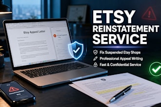 help reinstate suspended etsy shop with professional appeal