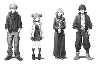 create anime character designs, fanarts, anime