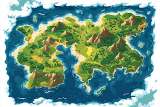 design adventure map, elevation map, contour map, vector map