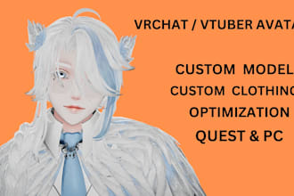 create 3d high quality vrchat avatar, optimize 3d avatar sfw, nsfw