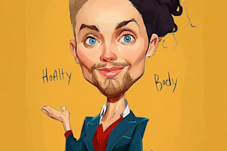 do professional cartoon caricature artwork from your picture