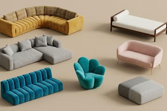 build low li full perm 3d mesh furniture set second life imvu full perm mesh