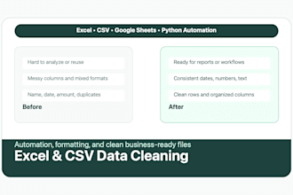 clean, organize, and automate your excel or CSV files