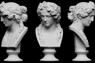 sculpt realistic 3d head, bust or full body characters for 3d printing stl