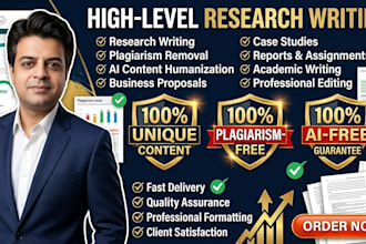 do expert research writing, plagiarism removal, and humanize ai content