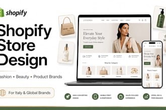 design italian shopify ecommerce store for fashion, beauty or product brands