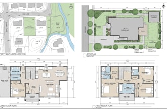licensed property map, site plan, construction plan and floor plans in autocad