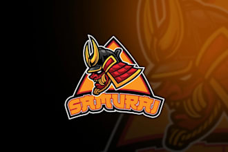 create a custom samurai anime logo for streamers and esports