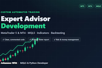 code your metatrader 5 expert advisor or mql5 indicator