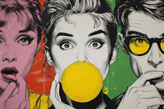 draw a unique retro pop art portrait from your photo