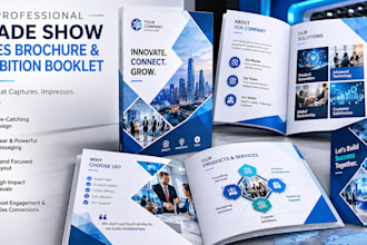 design a professional trade show sales brochure and exhibition booklet