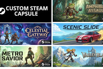 design steam capsule key art game cover pixel capsule indie game store banner