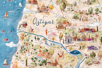 create hand drawn map illustration for events and venues